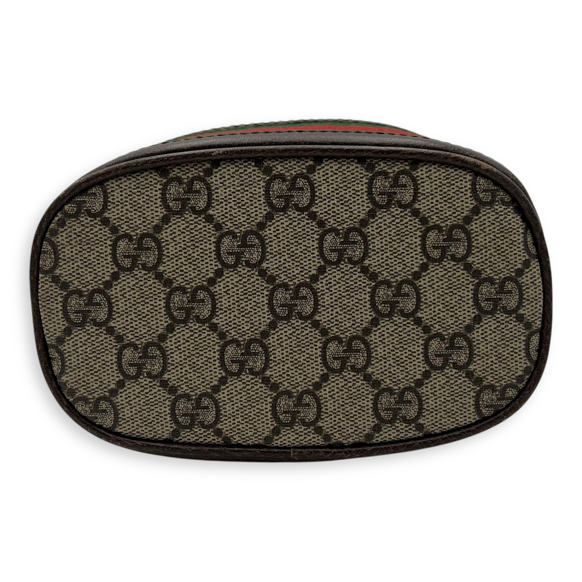 Ophidia Brown Bucket Bag in Monogram Coated Canvas, Gold hardware - Image 6