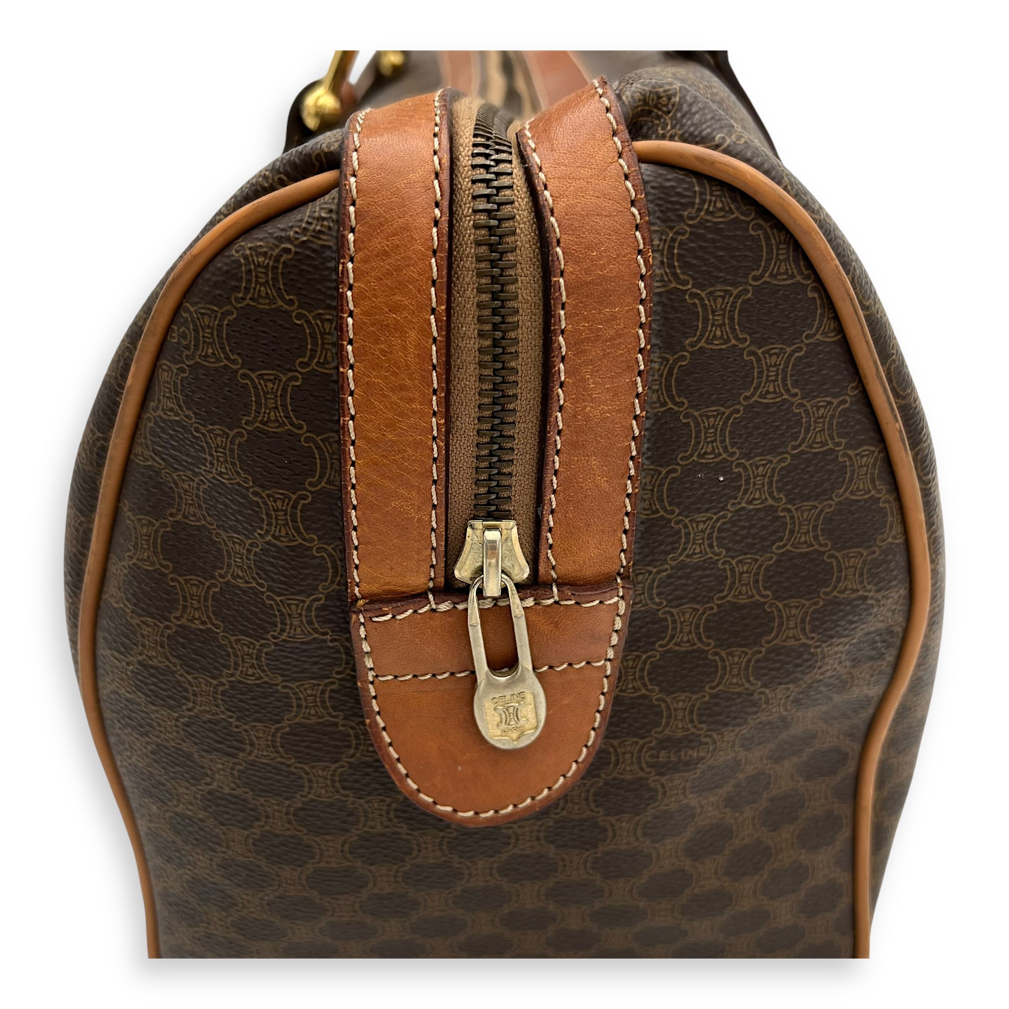 Macadam Top Handle Bag Brown in Coated Canvas, Gold hardware - Image 11