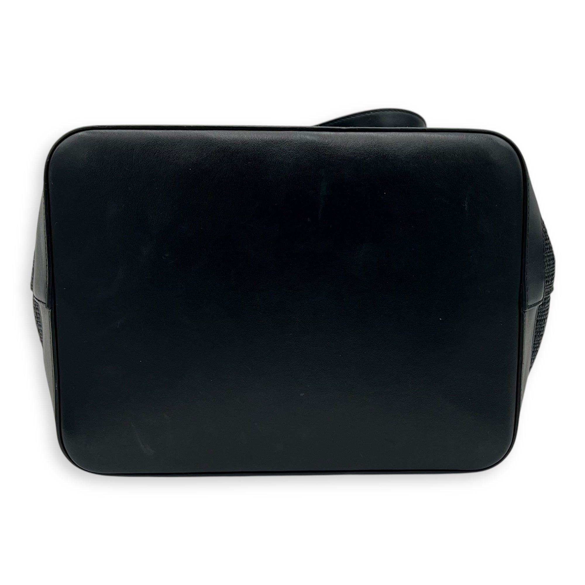 Teddy Tote Bag Black in Raffia, Silver hardware - Image 10