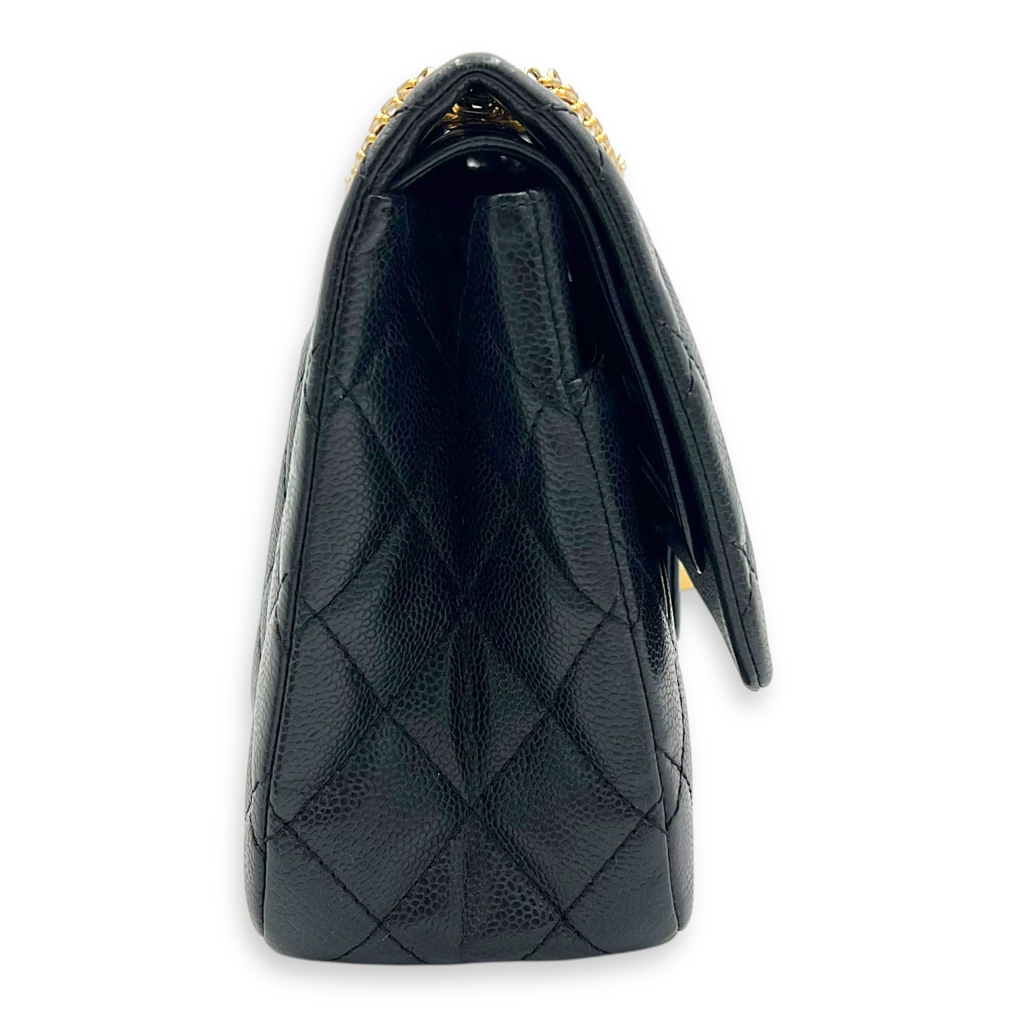 2.55 Shoulder Bag Black in Caviar Leather, Gold hardware - Image 4